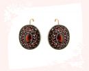 Oval original Bohemian garnet earrings