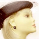 Oval original Bohemian garnet earrings