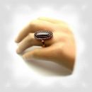 Large oval Bohemian garnet cabouchon ring