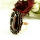 Large oval Bohemian garnet cabouchon ring