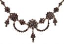 Original Bohemian garnet festoon necklace set allaround with garnets