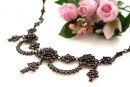 Original Bohemian garnet festoon necklace set allaround with garnets