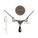 Original Bohemian garnet necklace with dangling garnet briolette