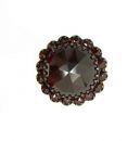 Vintage large round facetted garnet ring in Victorian style
