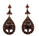 Big Vintage garnet earrings w/14ct gold wires in Victorian style