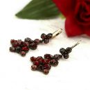 # Vintage garnet earrings w/14ct gold wires Victorian style
