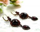 Vintage garnet heart cabouchon earrings w/14ct gold wires
