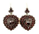 Big Vintage garnet heart earrings