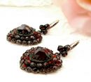 Big Vintage garnet heart earrings