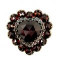 For Vassia only:Garnet heart facetted ring in Victorian style size G 1/2