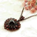 #Vintage garnet heart locket/pendant in Victorian style