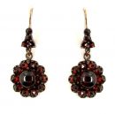 Vintage round garnet cabouchon earrings