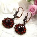 Vintage round garnet cabouchon earrings