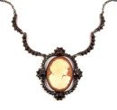 Original Bohemian garnet necklace with shell cameo