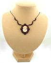 Original Bohemian garnet necklace with shell cameo