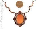 Original Bohemian garnet necklace with shell cameo