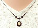 Original Bohemian garnet necklace with shell cameo