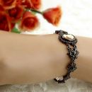 Bohemian garnet bracelet with shell cameo