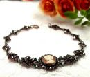 Bohemian garnet bracelet with shell cameo