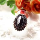 Awesome oval original Bohemian garnet ring