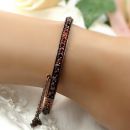One row hinged Vintage garnet bracelet/bangle for a smaller wrist