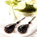 Large Bohemian garnet drop earrings