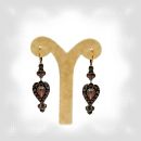 Original Bohemian garnet heart drop earrings