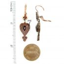 Original Bohemian garnet heart drop earrings