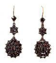 Oval Bohemian garnet pending earrings