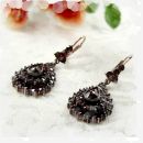 Larger Bohemian garnet drop earrings
