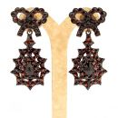 Exquisite Bohemian garnet bow & drop earrings