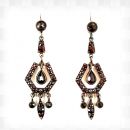 Interesting Bohemian garnet earrings in Art Deco style