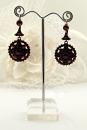 Impressive large round Bohemian garnet earrings w/14ct gold wires