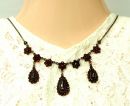 Vintage garnet necklace Victorian style