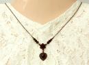 Garnet heart necklace in Victorian style