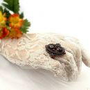 Big floral Bohemian garnet ring