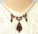 Vintage garnet drop necklace in Victorian style