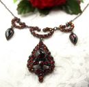 Vintage garnet drop necklace in Victorian style