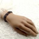 Interesting Bohemian garnet bracelet in Sterling rosegoldplated 8 inch length