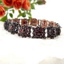 Interesting Bohemian garnet bracelet in Sterling rosegoldplated 8 inch length