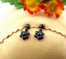 Sweet Bohemian garnet flower earrings
