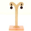 Sweet Bohemian garnet flower earrings