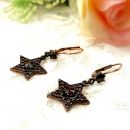 Original Bohemian garnet christmas stars earrings