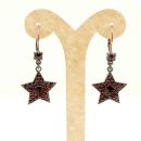Original Bohemian garnet christmas stars earrings