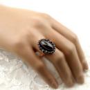 Bohemian garnet ring with oval cabouchon size 9