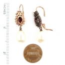 Original Bohemian garnet earrings with big freshwater pearls