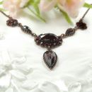 Vintage garnet drop necklace Victorian style