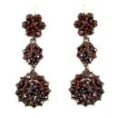 Vintage garnet cascade earrings w/14ct gold wires in Victorian style