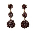 Vintage garnet earrings w/14ct gold studs Victorian style verk