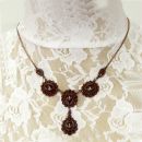 # Vintage garnet necklace w/4 oval cabouchons Victorian style